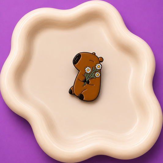 Capybara Flower Pin